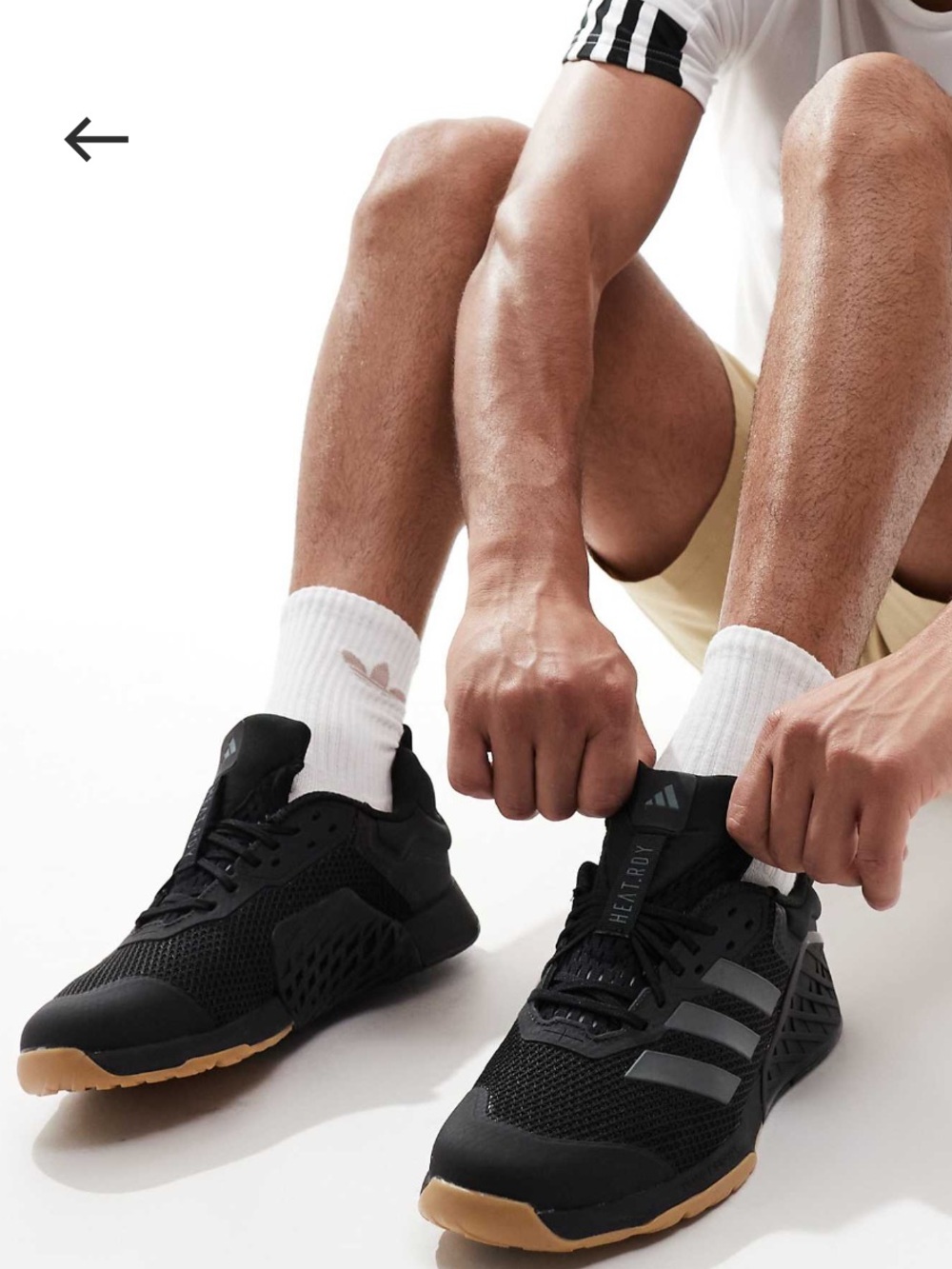 adidas Men’s Black Mesh Trainers with Gum Outsole - Picture 5 of 6